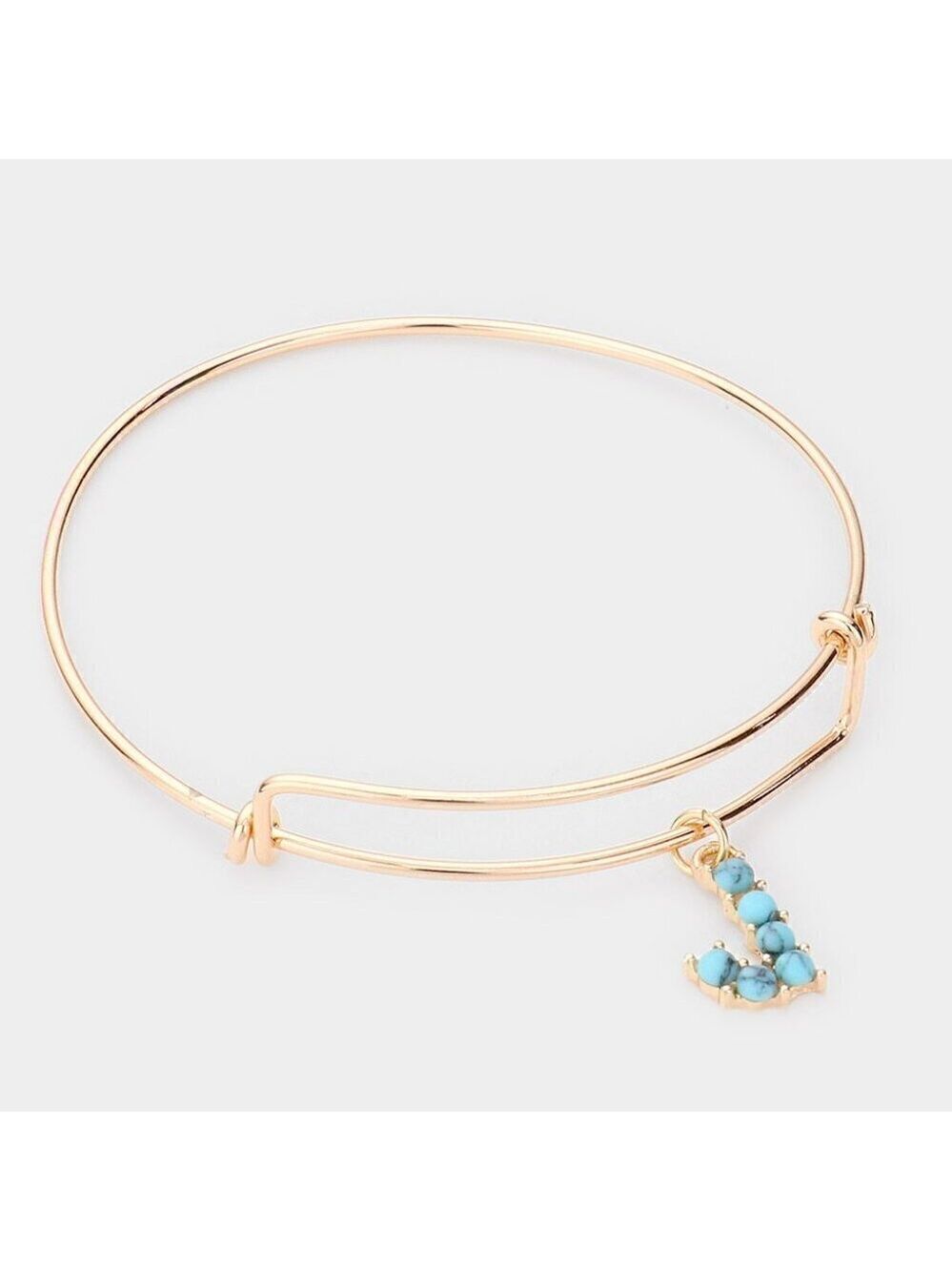 NWT Bohemian -J- Turquoise Embellished Monogram Charm Bracelet
